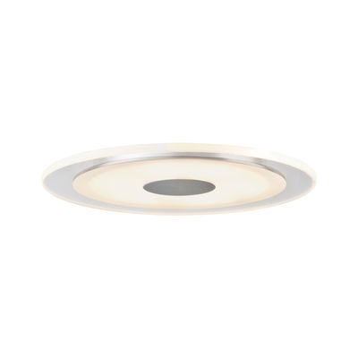 Plafonnier LED rond blanc avec accent gris central pour un éclairage moderne