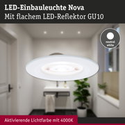 LED-Einbauleuchte Nova mit flachem LED-Reflektor GU10 in neutralweiß für moderne Raumbeleuchtung