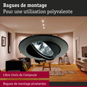 Premium Spot encastré orientable rond 83mm 30° GU5,3 max. 50W 230/12V gradable Noir