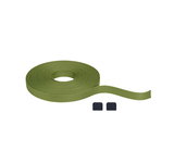 Green textured textile tape with two black end caps for versatile mounting options.