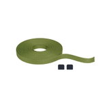 Green textured textile tape with two black end caps for versatile mounting options.