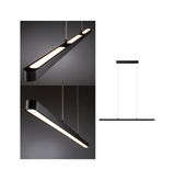 Black metal LED pendant light with warm white illumination for modern interiors