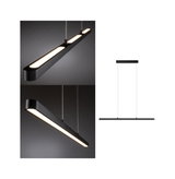 Schwarze LED-Pendelleuchte aus Metall mit warmweißem Licht für moderne Innenräume