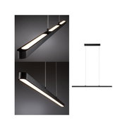 Black metal LED pendant light with warm white illumination for modern interiors