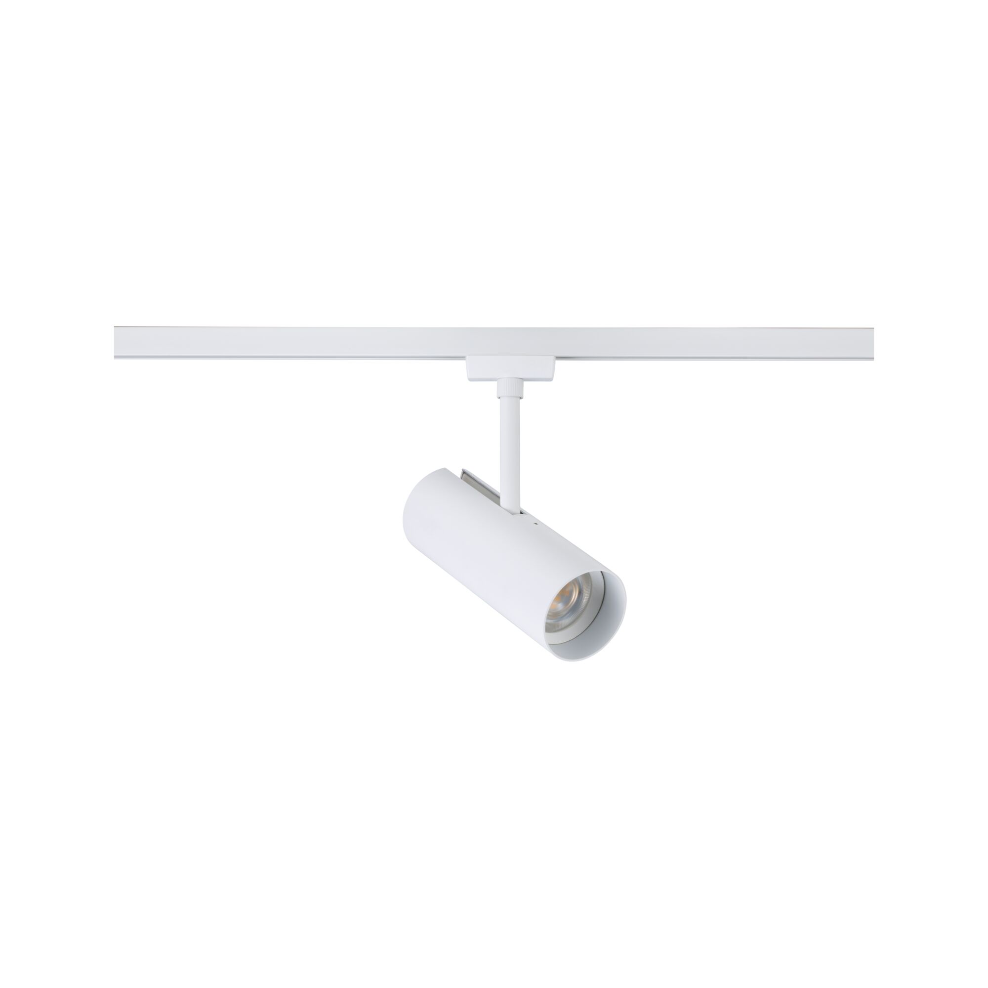 Moderner weißer LED-Strahler aus Metall für Schienensysteme, ideal für Akzentbeleuchtung