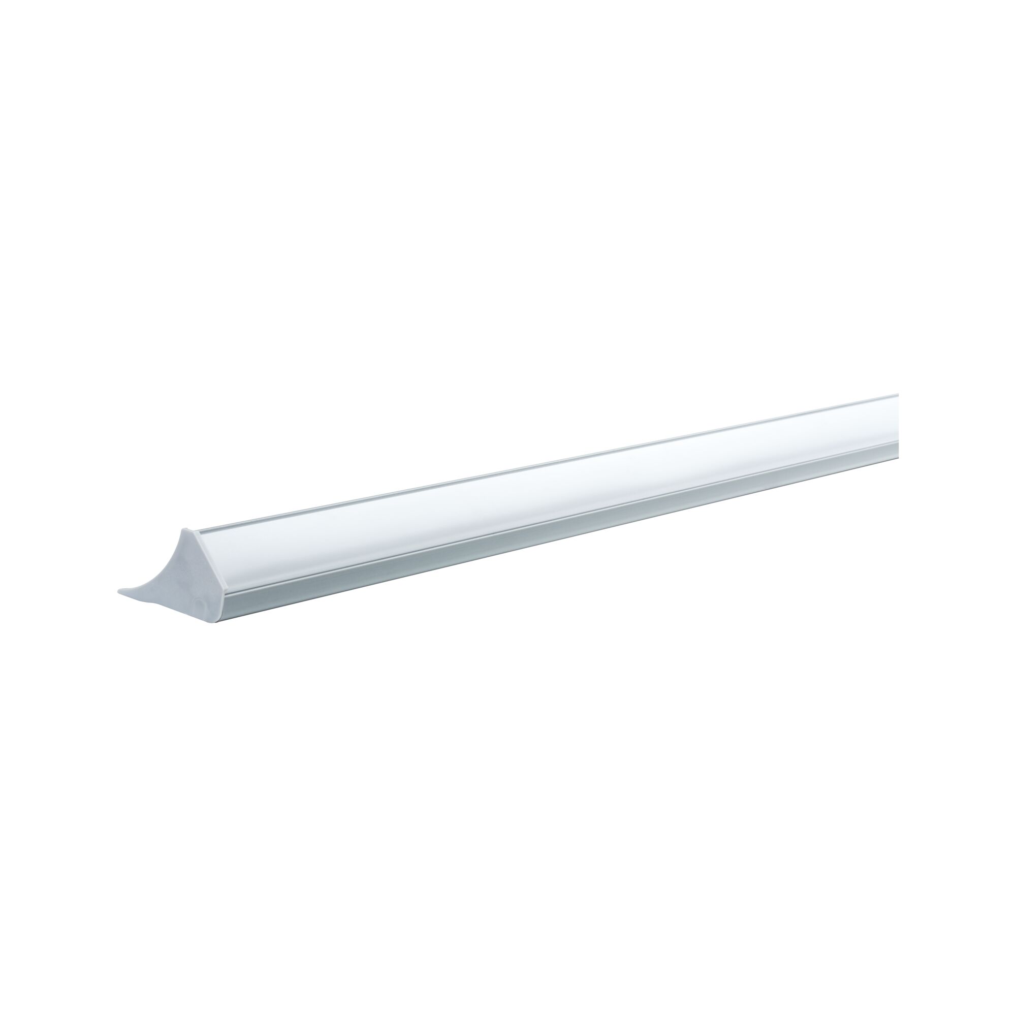 Long white plastic LED under-cabinet light with diffuser for energy-efficient lighting