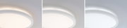 Three white round LED ceiling lights showing different light colors for home lighting