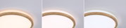 Plafonnier rond avec cadre en bois et éclairage LED dimmable blanc chaud à blanc froid