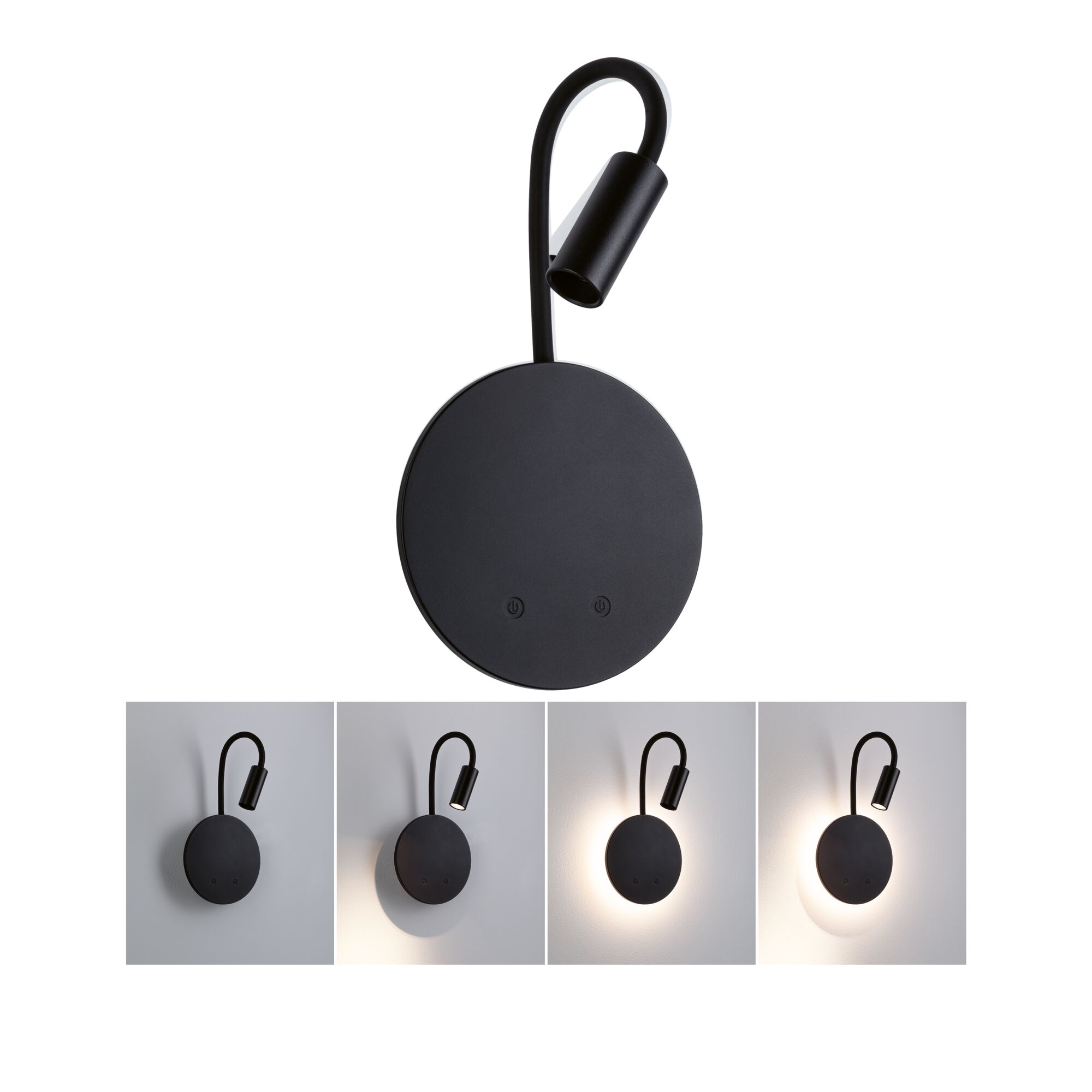 Lampe murale rechargeable à LED Miora 2700K 80lm / 50lm 3,7V 0,6W / 0,7W gradable Noir Lampe murale rechargeable à LED Miora 2700K 80lm / 50lm 3,7V 0,6W / 0,7W gradable Noir