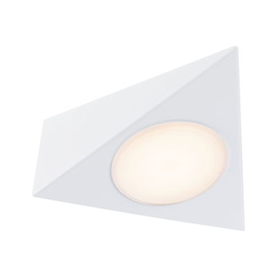 Driehoekige witte metalen LED-inbouwlamp met warm wit licht voor moderne interieurs