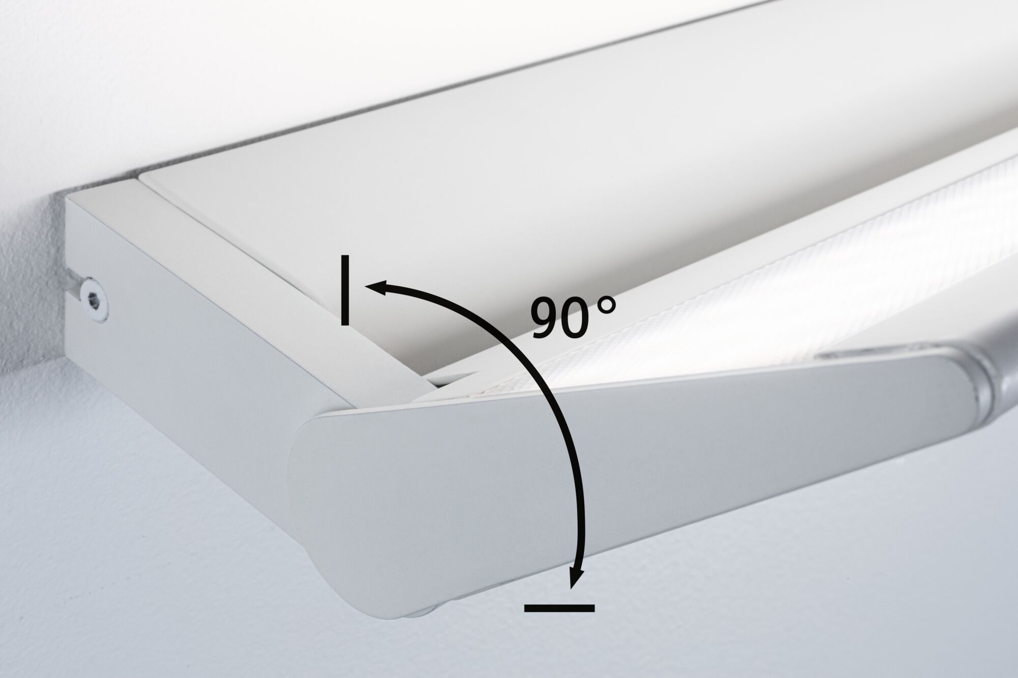 White metal LED wall light with adjustable 90-degree angle for versatile lighting solutions