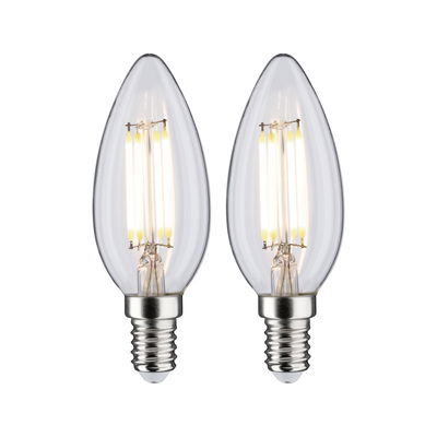 Deux ampoules LED claires en forme de bougie avec culot E14 pour éclairage économique