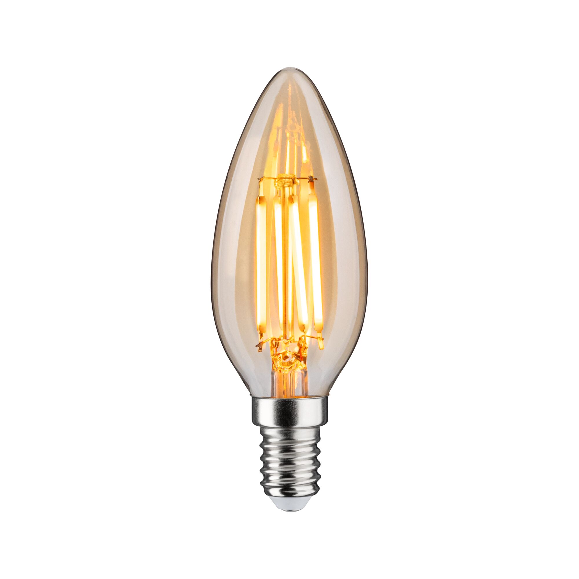 1879 Filament 230 V 3-Step-Dim LED kaars E14 3 Step Dim 450lm 4,9W 1800K dimbaar Goud LED-kaarslamp met warm wit licht en helder glas voor decoratieve verlichting