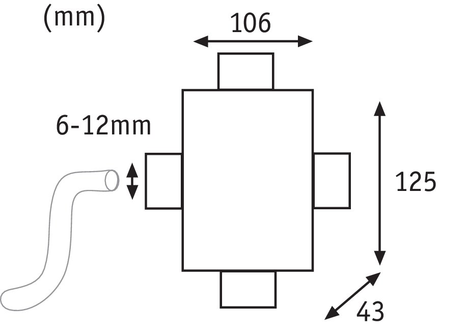 Special Line Boîtier de connexion Diamètre de câble de 6 à 12 mm IP67 Noir