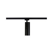 Spot LED noir en métal cylindrique pour rail d’éclairage, idéal pour un éclairage intérieur moderne