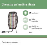 Abat-jour métallique noir moderne avec lumière LED intégrée et câble d'alimentation pour éclairage intérieur