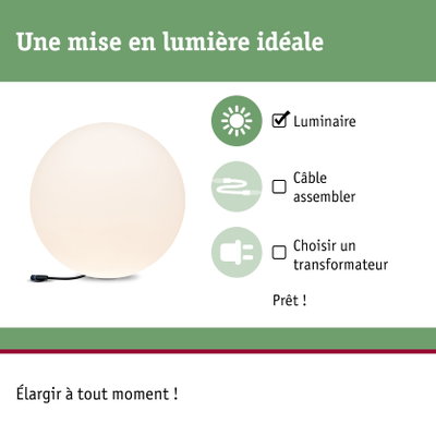 Luminaire rond blanc avec câble noir, installation facile sans câble ni transformateur