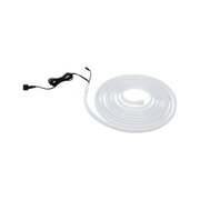 White flexible LED light strip with black connector cable for indoor lighting solutions