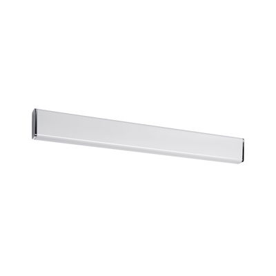 Slanke witte LED-wandlamp met chromen accenten voor moderne binnenverlichting