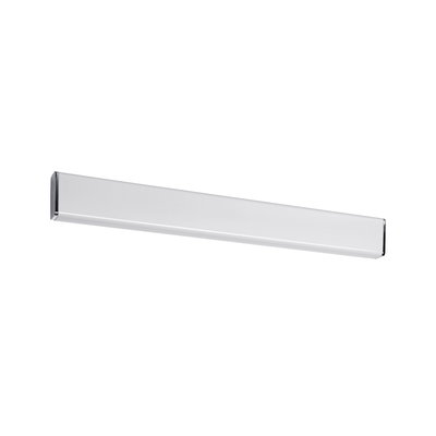 Slim white LED wall light with chrome accents for modern indoor lighting