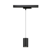 Schwarze LED-Pendelleuchte aus Metall mit zylindrischem Design für moderne Innenbeleuchtung