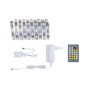 LED-Lichtband mit Netzteil und Fernbedienung in Weiß für flexible Raumbeleuchtung und Lichtsteuerung