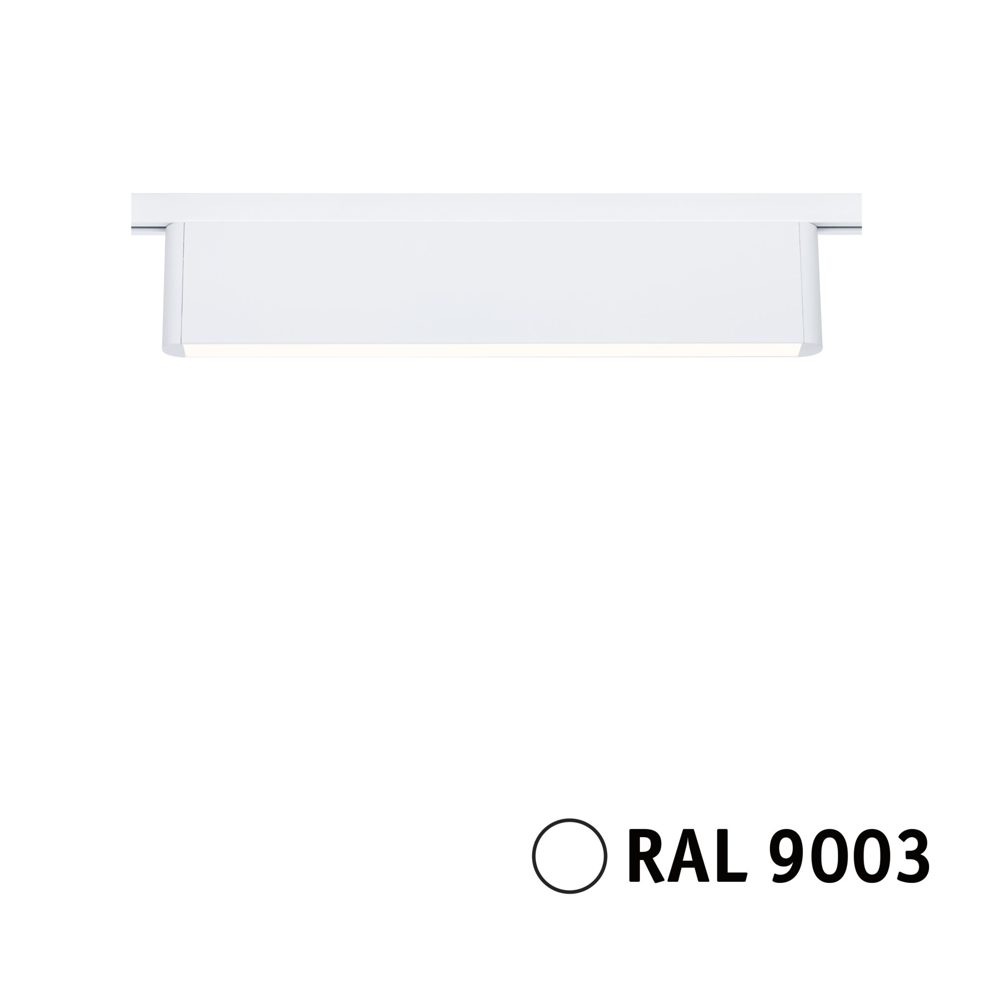 Hvid metal LED-skinne spotlight i RAL 9003 til moderne indendørs belysning