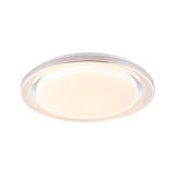 Round white LED ceiling light with star effect and modern design for living spaces.