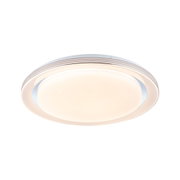 Plafonnier LED rond blanc avec effet étoilé et design moderne pour espaces de vie.