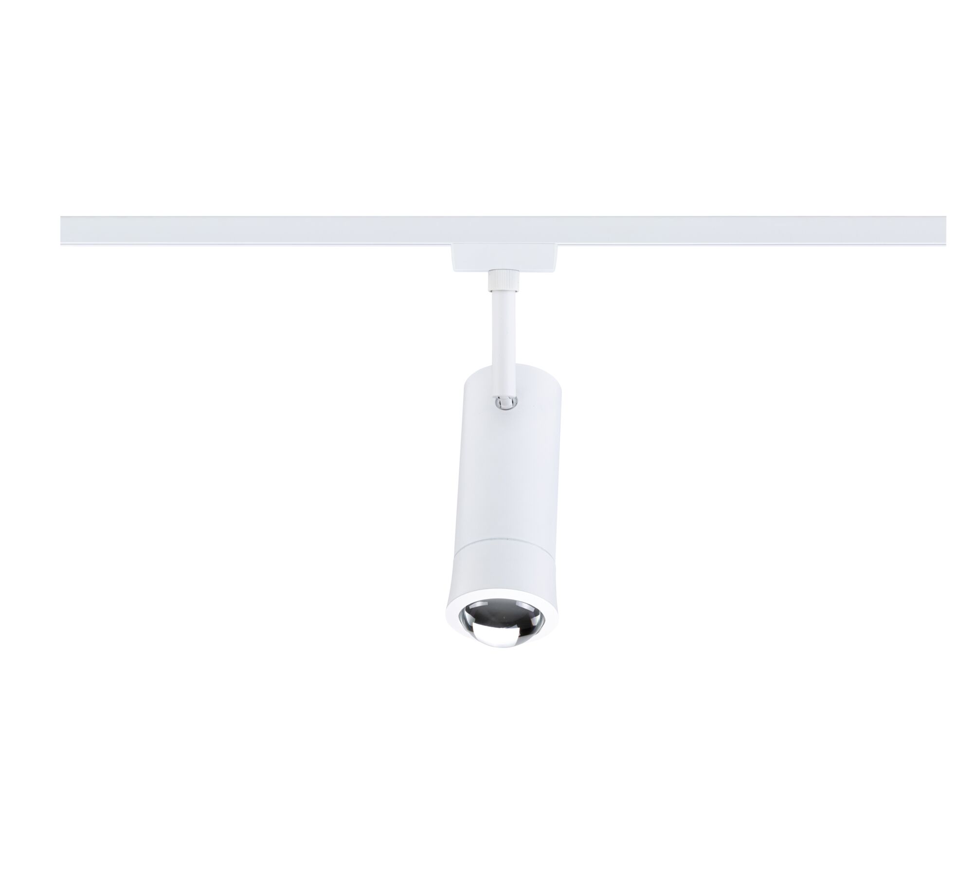 Modern white metal LED spotlight with adjustable head for targeted lighting in interiors