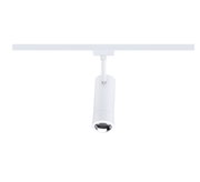 Modern white metal LED spotlight with adjustable head for targeted lighting in interiors