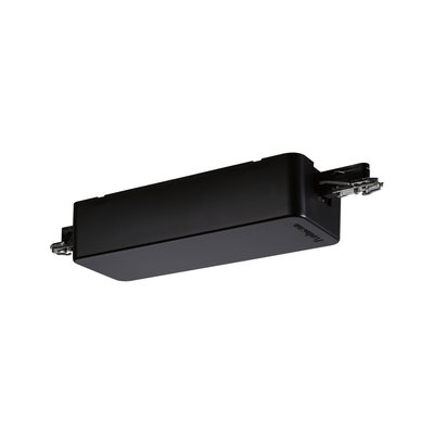 Zwart kunststof behuizing met metalen klemmen voor LED-railsverlichting, modern ontwerp