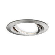 Round recessed spotlight in brushed stainless steel silver for modern LED ceiling lighting