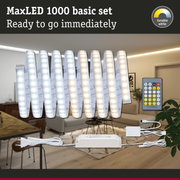 MaxLED 1000 LED strip light with remote and white cable for dimmable, tunable white lighting