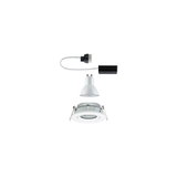 White recessed spotlight with GU10 LED bulb and connector cable for energy-efficient lighting
