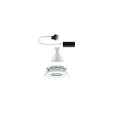 White recessed spotlight with GU10 LED bulb and connector cable for energy-efficient lighting