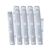 Flexible LED strip light with white silicone cover for versatile lighting applications