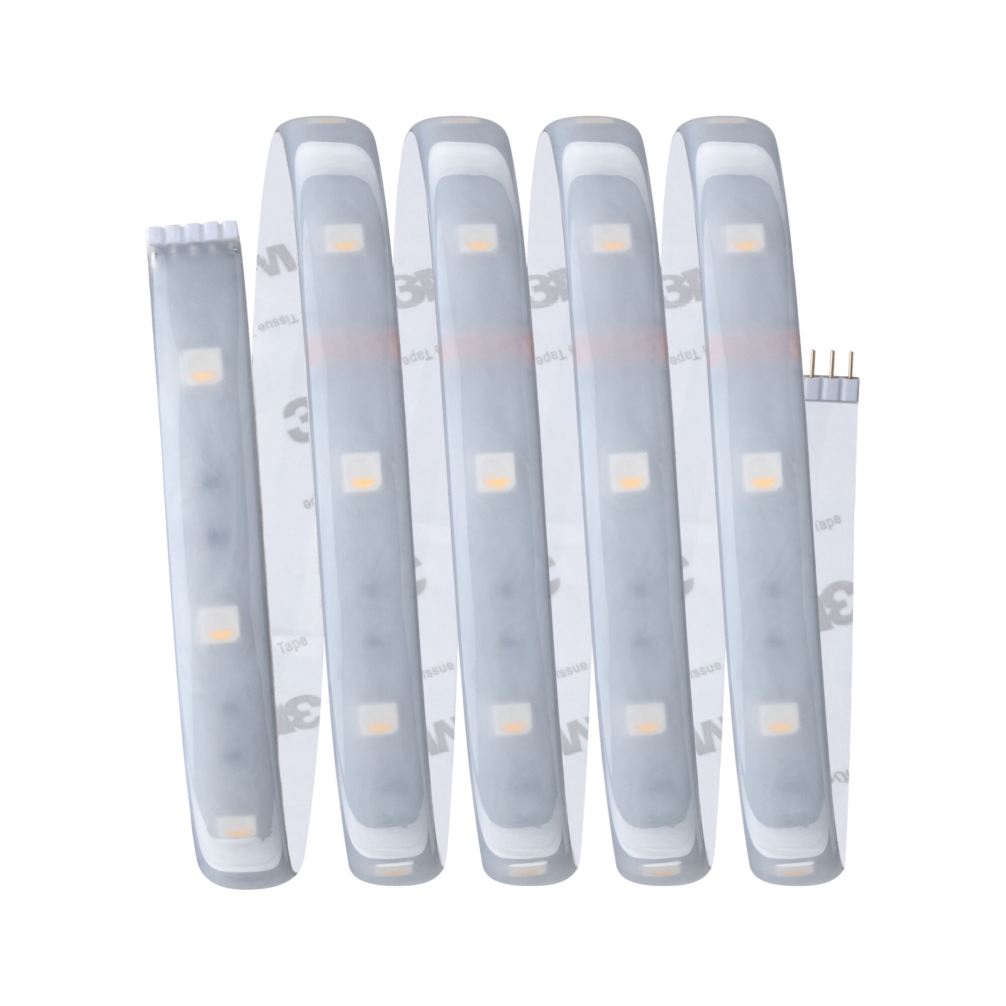 Flexible LED strip light with white silicone cover for versatile lighting applications