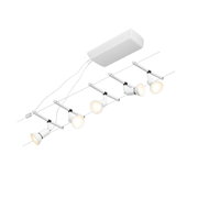 Weiße LED-Schienenleuchte mit mehreren Spots aus Metall für moderne Raumbeleuchtung