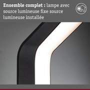 Lampe LED noire avec source lumineuse intégrée, design moderne pour éclairage intérieur