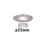Round recessed spotlight in brushed aluminum silver with 35 mm diameter for LED lighting solutions