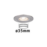 Runder Einbaustrahler aus gebürstetem Aluminium in Silber mit 35 mm Durchmesser für LED-Beleuchtung