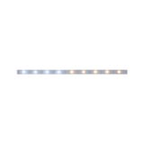 LED light strip with warm and cool white LEDs in transparent casing for versatile lighting