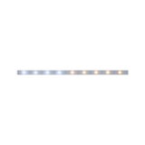 LED light strip with warm and cool white LEDs in transparent casing for versatile lighting