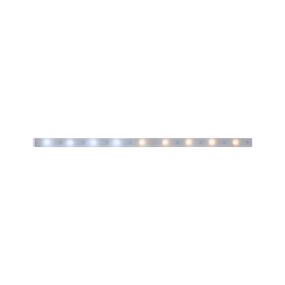 LED light strip with warm and cool white LEDs in transparent casing for versatile lighting
