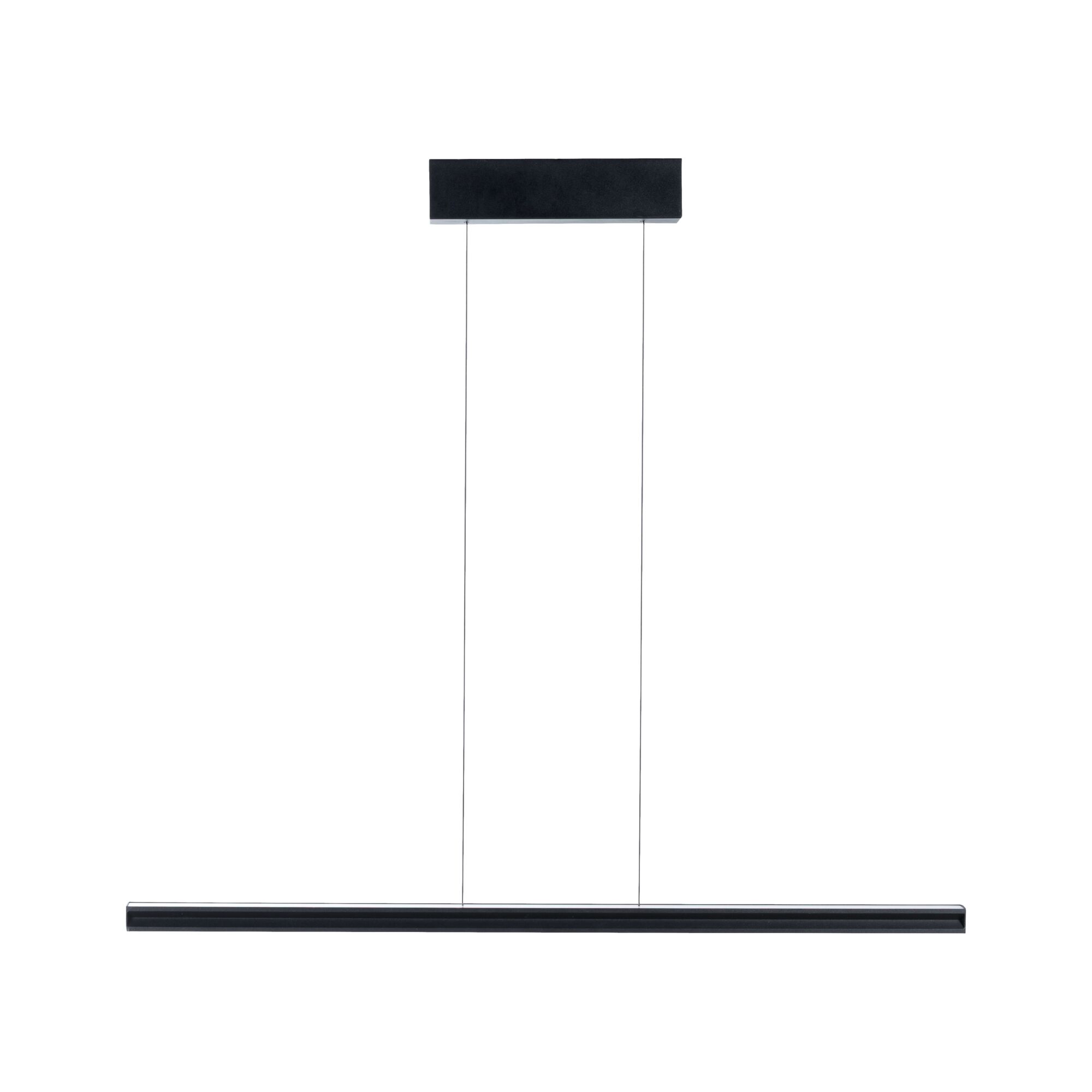 Schwarze LED-Pendelleuchte aus Metall mit schlankem Design für moderne Innenbeleuchtung