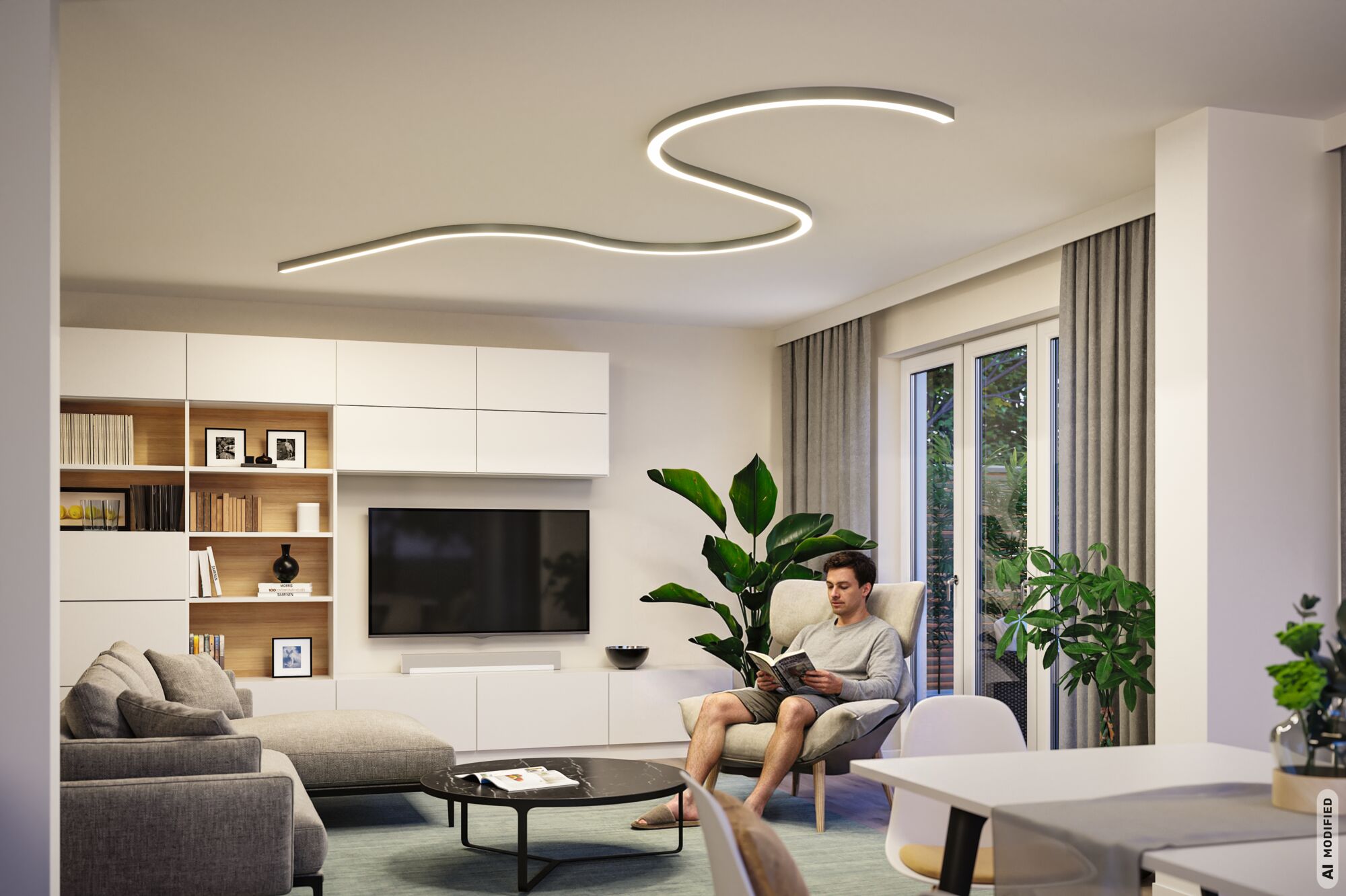 Linion Lichtkanal 90 ° Kurve 24V 13W 3000K Chrom matt