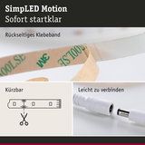 SimLED Motion LED-Lichtband mit rückseitigem Klebeband, zuschneidbar und leicht verbindbar für flexible Beleuchtung