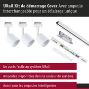 Kit de démarrage URail blanc avec ampoules interchangeables et rails pour système d'éclairage LED flexible