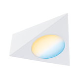 Triangular white LED wall light with warm and cool white light for modern interior lighting